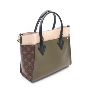 Louis Vuitton My Side Handbag Leather khaki Green Ivory White Brown